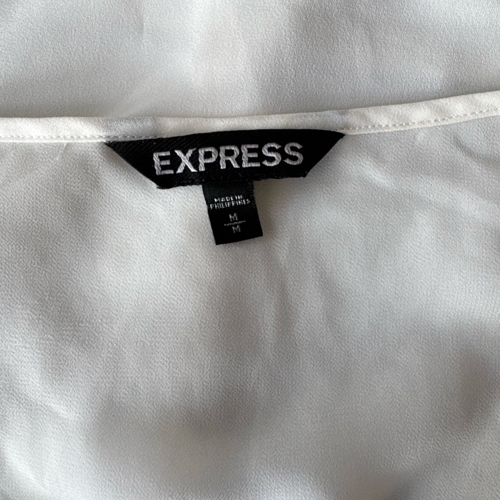 Express - Cream Ruffle Blouse (medium) - Picture 3 of 3